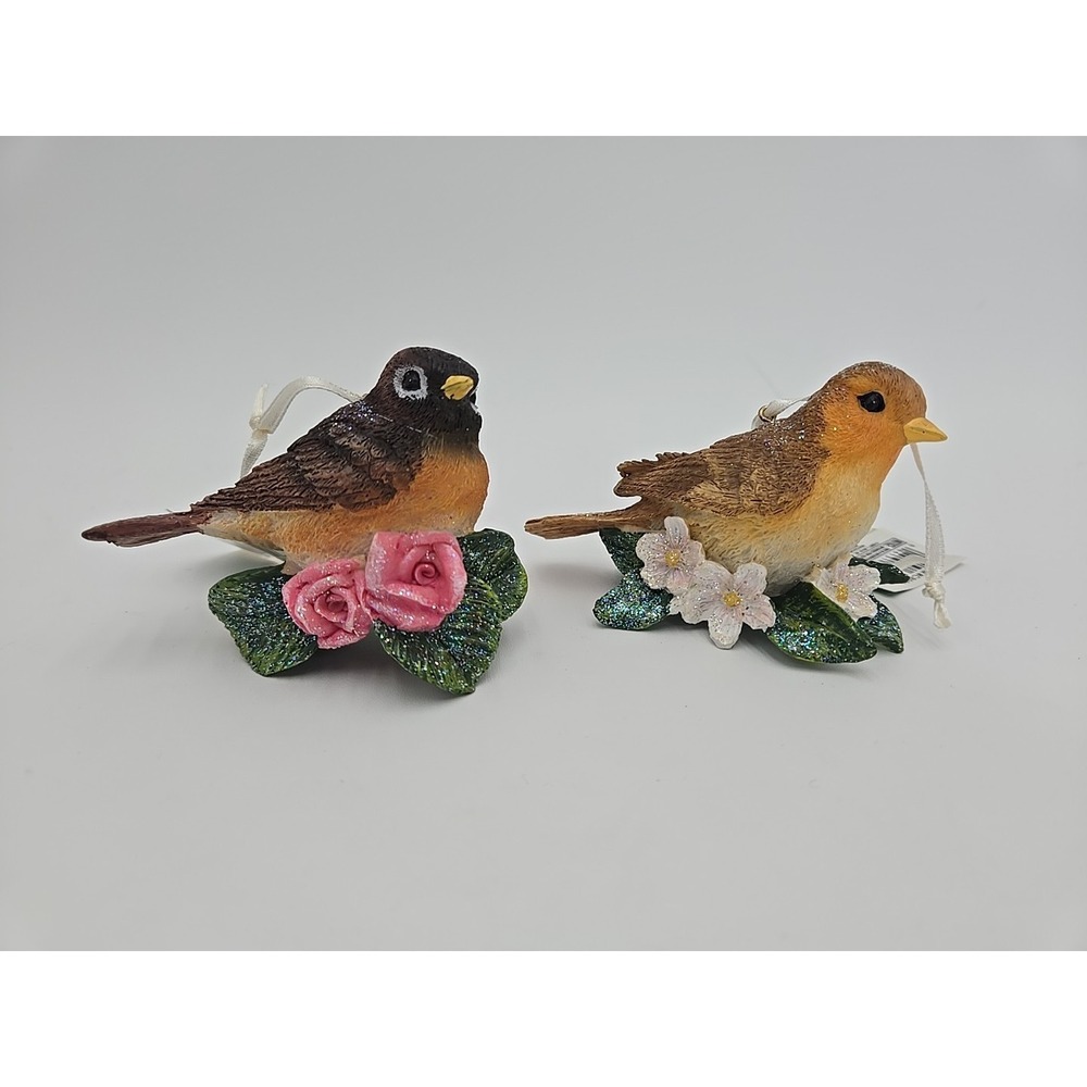Kurt Adler‎ Santas World Holiday Vtg 2 Bird Ornaments